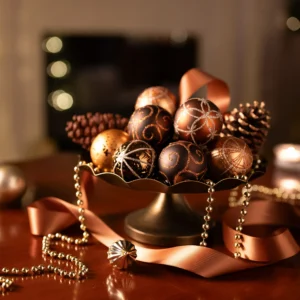 FusionFinds 35ct 2.36 inches Luxurious Copper Gold Christmas Ball Ornaments
