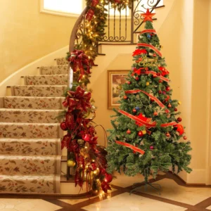 FusionFinds 7 Ft Christmas Tree Set with string light for Indoor